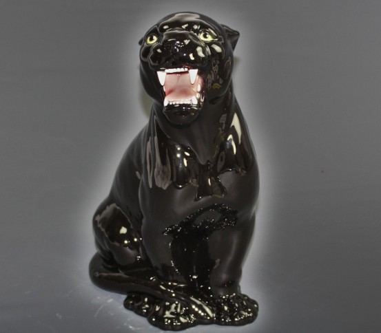 Ceramic black panther 