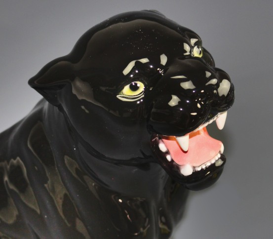 Ceramic black panther 