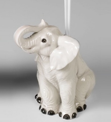White elephant toilet brush holder