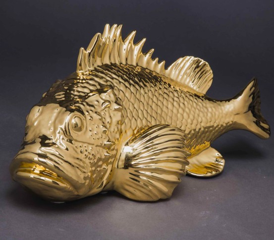 Ceramic Scorphaenus(Rock Fish) 42x20 cm.(golden)