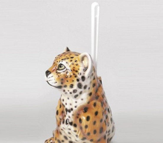 WC brush holder Leopard