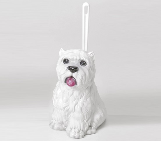 WC brush holder west highland terrier 