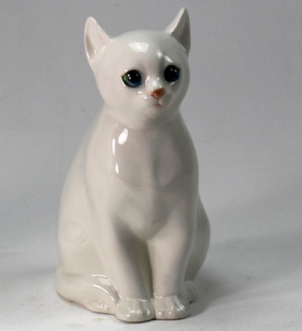 White cat WC brush holder