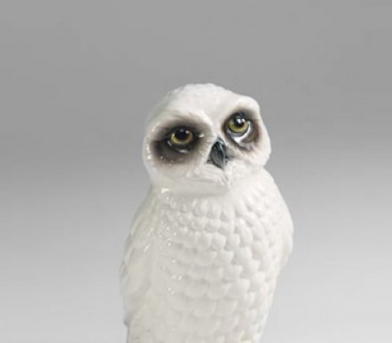 WC brush holder white Owl