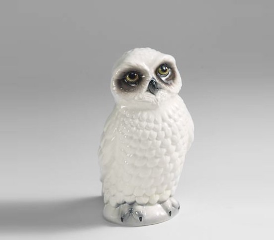 WC brush holder white Owl