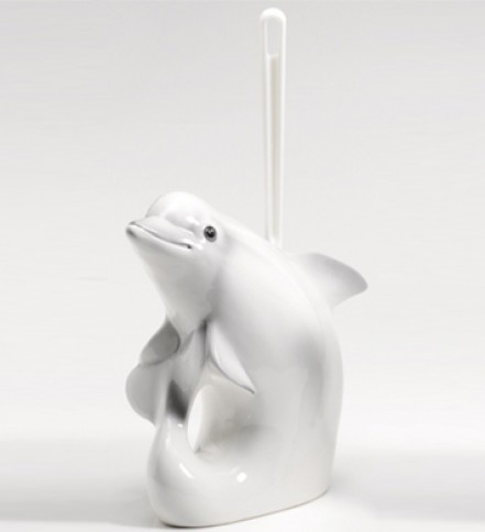 WC brush holder white Dolphin