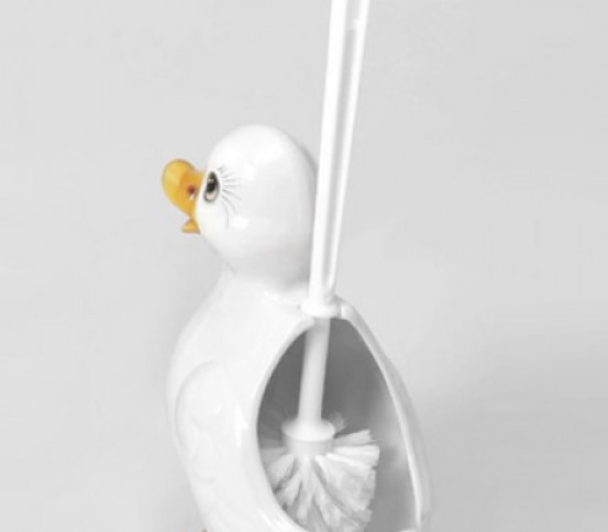 WC brush holder white Duck